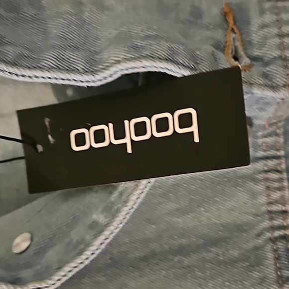 NWT Boohoo Plus jean jacket with lace Cut Outs Sz. 24 - Picture 8 of 9